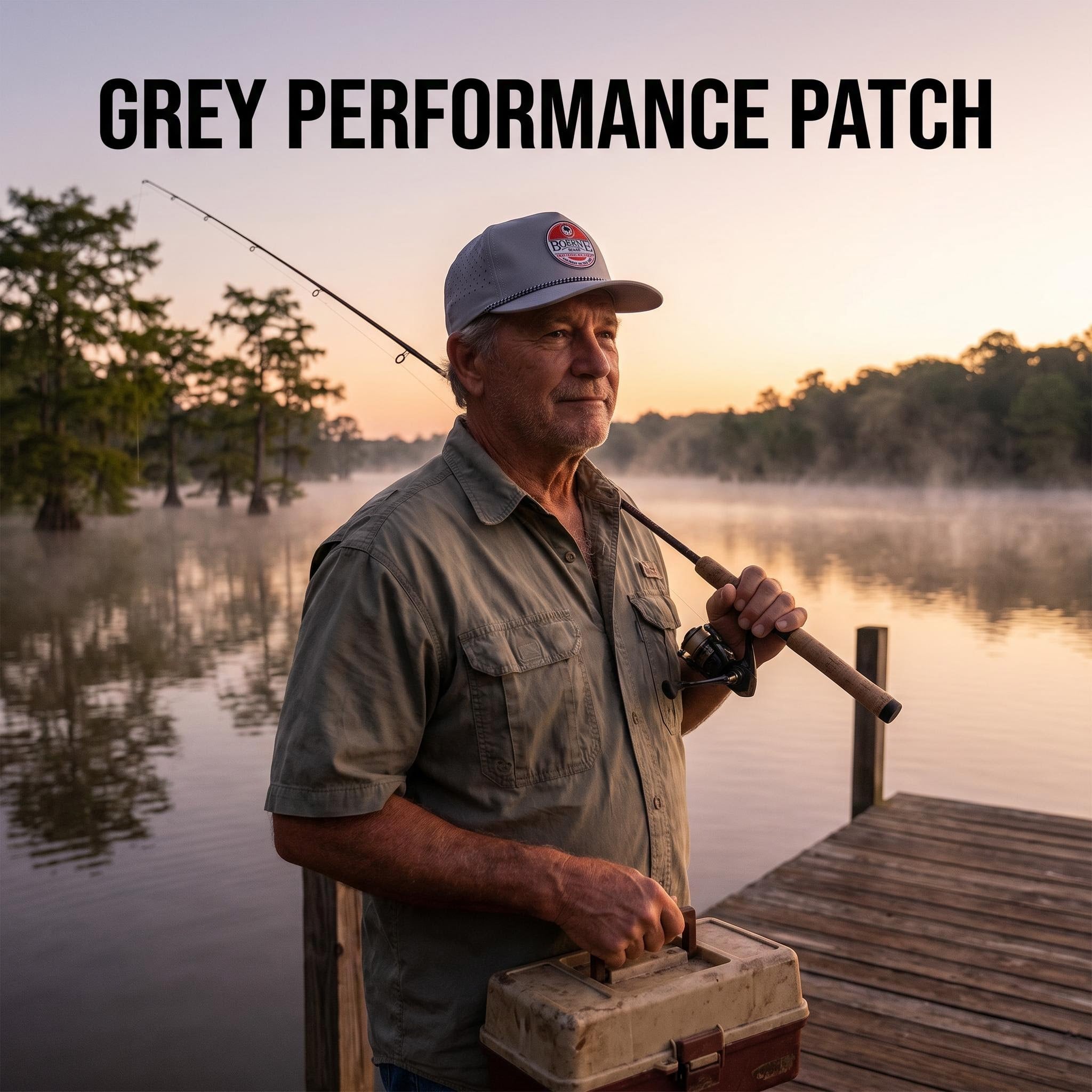 Grey Performance Patch — Boerne Brand Texas Gift Box lifestyle, four 8oz bottles